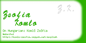 zsofia komlo business card